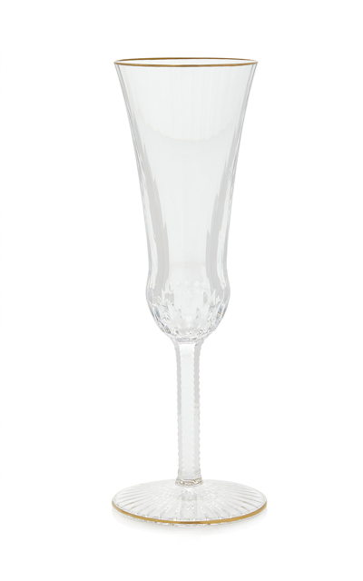 Saint-louis Apollo Filet Or Flute A Champagne In Clear
