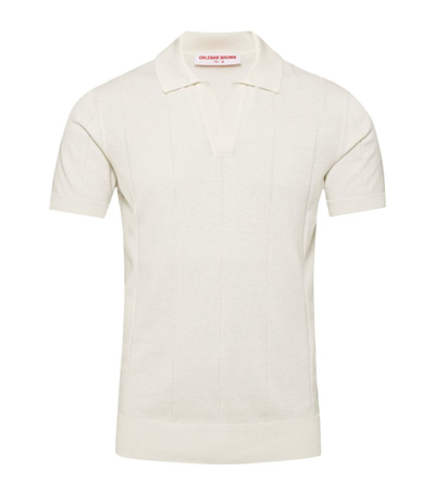 Orlebar Brown Silk-blend Horton Polo Shirt In Neutrals