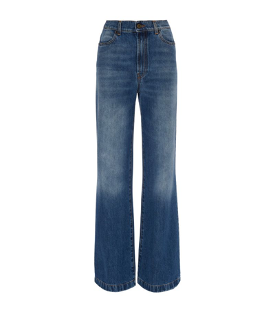 La Doublej High-waisted Flared Jeans In Blue