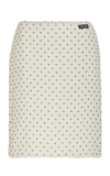 Miu Miu Polka-dot Silk Chiffon Pencil Skirt In Black,white