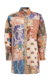 Zimmermann Devi Manstyle Silk Shirt In Print