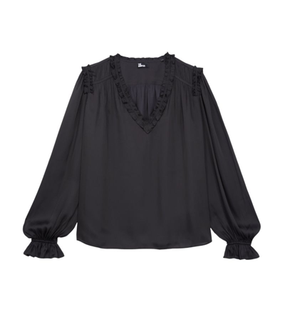 The Kooples V-neck Blouse In Black