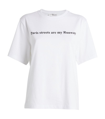 Victoria Beckham Graphic Slogan T-shirt In White Paris Streets