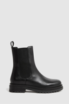 Reiss Black Leather Chelsea Boots In Black