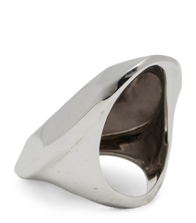 Alexander Mcqueen Elongated Faceted Ring In Neutral