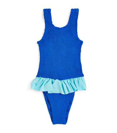 Hunza G Kids' Denise Swimsuit In Blue