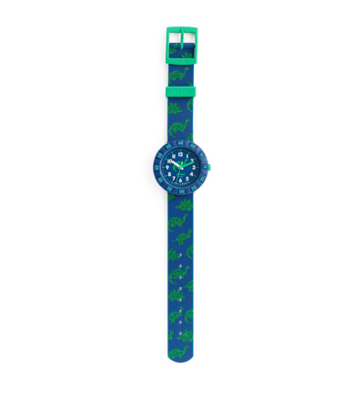 Flik Flak Kids' Dinaxus Quartz Watch 36.7mm In Blue