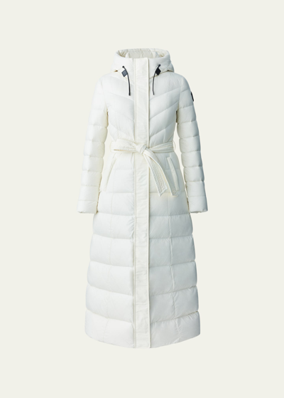 Mackage Calina Zip-front A-line Down Coat In Cream