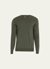 Loro Piana Men's Girocollo Cash Light Crewneck Sweater In 50s9 Midnight Gar