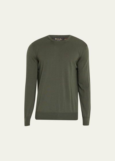 Loro Piana Men's Girocollo Cash Light Crewneck Sweater In 50s9 Midnight Gar