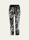 LIBERTINE MIDNIGHT FOREST PRINTED NARROW TROUSERS