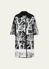 LIBERTINE MIDNIGHT FOREST PRINTED PATCH POCKET COAT