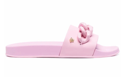 Pre-owned Versace Medusa Chain Leather Slide Pink (women's)