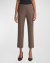 VINCE BRUSHED WOOL MID-RISE STRAIGHT-LEG PULL-ON PANTS