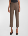 Vince Brushed Wool Mid-rise Straight-leg Pull-on Pants In H Charcoal