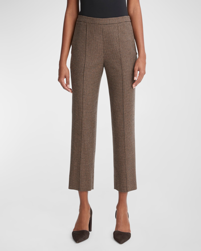 Vince Brushed Wool Mid-rise Straight-leg Pull-on Pants In Charcoal