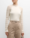 3.1 PHILLIP LIM / フィリップ リム MICRO-RIBBED LONG-SLEEVE FITTED SWEATER