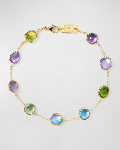 Ippolita 18k Gold Rock Candy 9-stone Bracelet In Alpine In Multi/gold