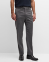 Brioni Men's Flat-front Wool Pants In Flannel