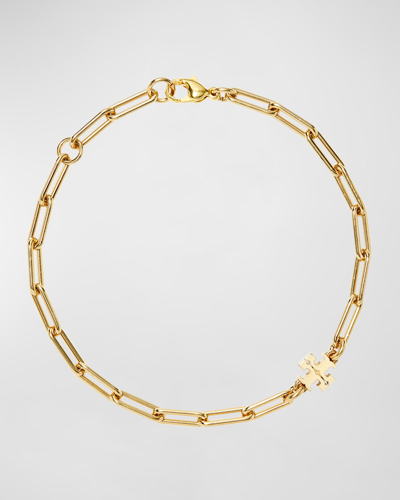 Tory Burch Good Luck Chain Bracelet In Tory Gold