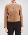 Theory Holiday Tweed Cropped Jacket In Palomino