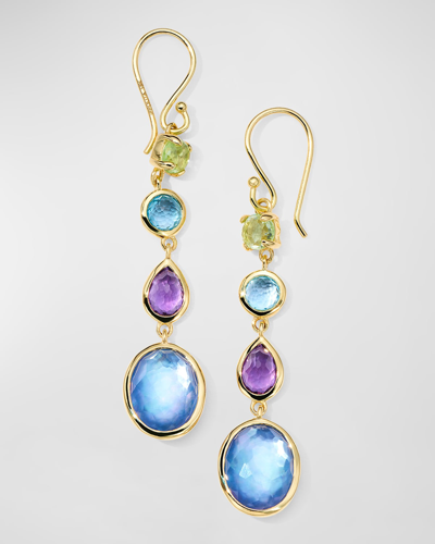 Ippolita 18k Gold Rock Candy 4-stone Linear Drop Earrings In Alpine In Multi/gold