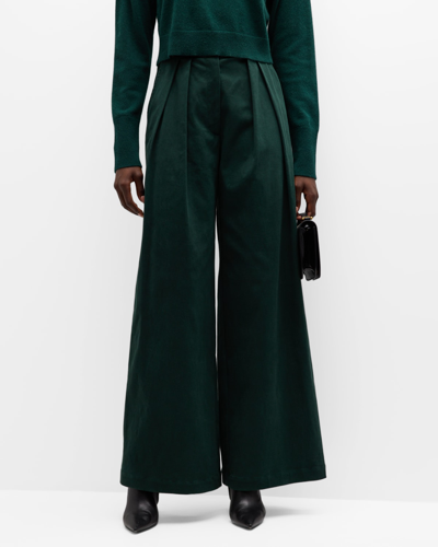 Sablyn Brooklyn Wide-leg Trousers In Deep Forest