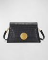 Oryany Lottie Flap Croc-embossed Crossbody Bag In Black