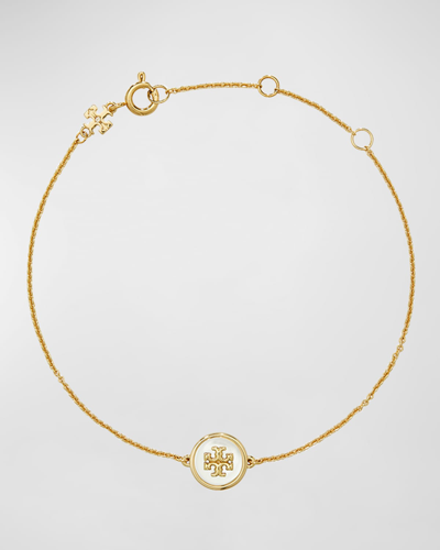 Tory Burch Kira Enamel Pendant Chain Bracelet In Tory Gold Tory S