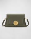 Oryany Lottie Flap Leather Crossbody Bag In Olive