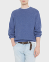 Brunello Cucinelli Ribbed Cashmere Sweater In Blue