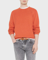 Brunello Cucinelli Men's Raglan Sleeve Ribbed Crewneck Sweater In Carrot
