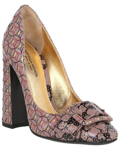 Bottega Veneta Geo Print Leather Pump In Brown