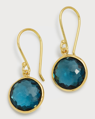 Ippolita Small Single Drop Earrings In 18k Gold In London Blue Topaz