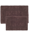 LAVISH HOME LAVISH HOME 2PC COTTON PLUSH BATHROOM MAT RUG SET