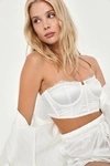 FREE PEOPLE LOTS OF LUV IVORY LACE STRAPLESS UNDERWIRE BUSTIER BRALETTE