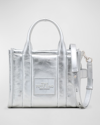 Marc Jacobs The Metallic Leather Small Tote Bag In Silver
