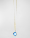 IPPOLITA 18K GOLD ROCK CANDY MINI TEARDROP PENDANT NECKLACE IN ROCK CRYSTAL MOP AND LAPIS TRIPLET