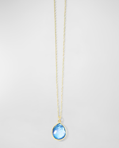 Ippolita 18k Gold Rock Candy Mini Teardrop Pendant Necklace In Rock Crystal Mop And Lapis Triplet In Blue/gold