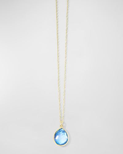 Ippolita Rock Candy Mini Teardrop 18k黄金黄玉项链 In Blue/gold