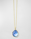 Ippolita 18k Gold Rock Candy Medium Teardrop Pendant Necklace In Rock Crystal Mop And Lapis Triplet In Lapis Triplet