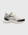 Valentino Ready Go Runner Low Top Sock Sneaker In Mpt Ivory P.grey/