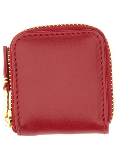 Comme Des Garçons Zipped Wallet In Red