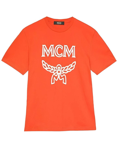 Mcm Logo T-shirt In Orange