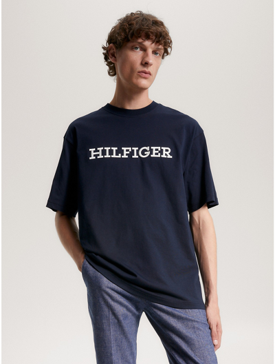 Tommy Hilfiger Embroidered Monotype Logo T In Desert Sky