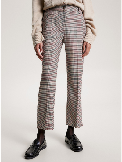 Tommy Hilfiger Slim Straight Fit Houndstooth Pant In Houndstooth Rouge