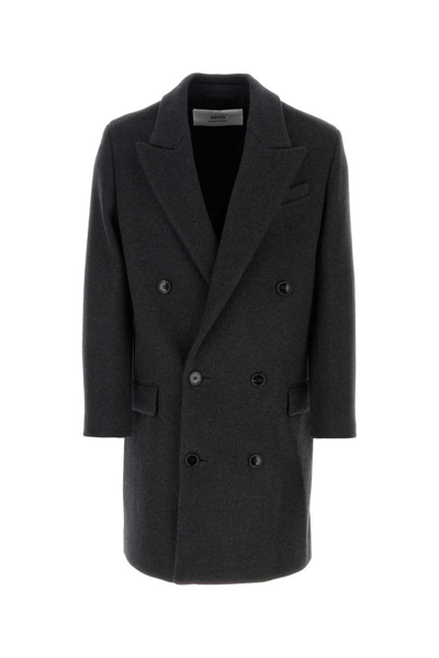 Ami Alexandre Mattiussi Ami Paris Long Sleeved Double Breated Coat In Grey
