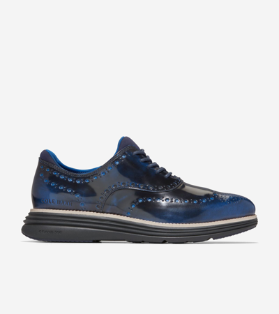 Cole Haan Men's Øriginal Grand Ultra Wingtip Oxford Shoes - Blue Size 9.5 In Pacific Blue Brush-off - Black