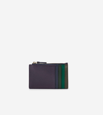 Cole Haan Card Case With Zip In Bloodstone Combo