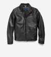 Cole Haan Men's Smooth Lambskin Zip Jacket In Black